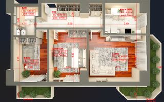 Apartament 1C, Copou, 43,4mp, 110000euro+TVA - Poză 9