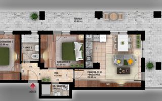 AP. 3CAM. LIVING OPEN SPACE+TERASA-BLOC FINALIZAT / COMISION 0%! - Poză 1