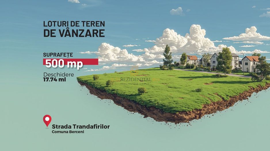 Teren intravilan, 500 mp, Str. Trandafirilor - Comuna Berceni - Poză 1