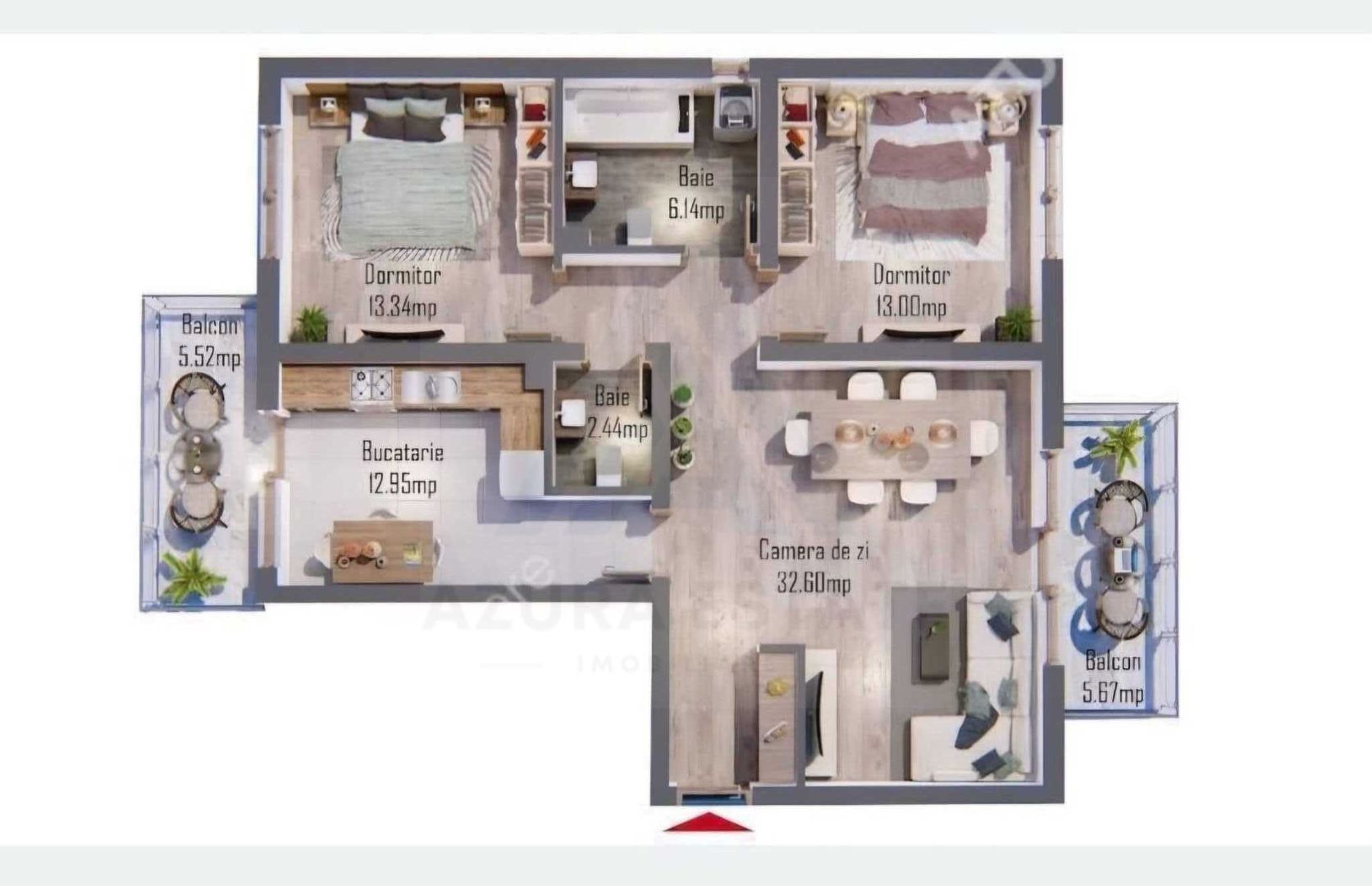 Apartament modern 3 camere 2 dormitoare 2 băi 80 mp utili  Șelimbăr - Poză 11