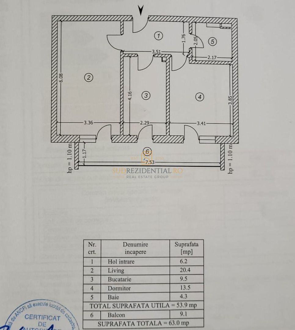 Apatament 2 camere decomandat, disponibil imediat - The Grand Krsital - Schiță 8
