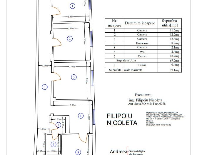 Cotroceni | Apartament 3 camere in vila - Schiță 27