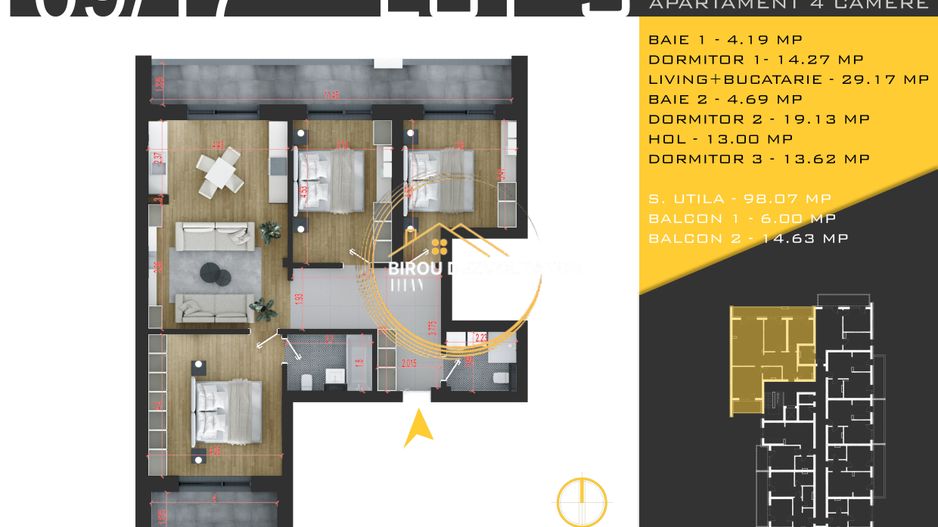 Proiect NOU Decomandat 2 bai Premium metrou Teclu pallady ikea titan - Schiță 8