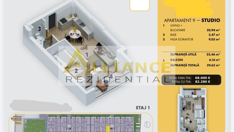 Metrou Berceni (5 min)-Apartament Tip Studio-40 MP - Poză 14