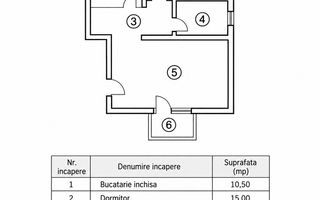 Apartament 2 camere de vanzare, 67mp mobilat, parcare, bloc cu 6 ap. - Schiță 7