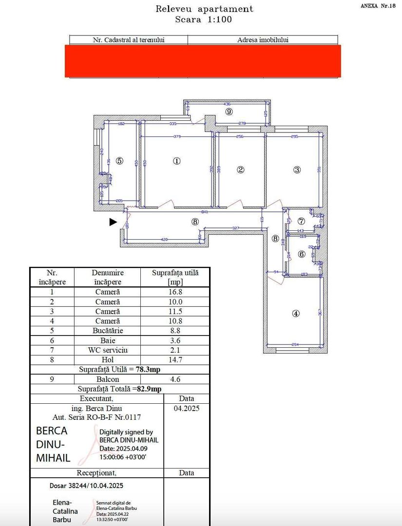Apartament 4 camere bloc 1978, reabilitat, Lujerului - Schiță 7