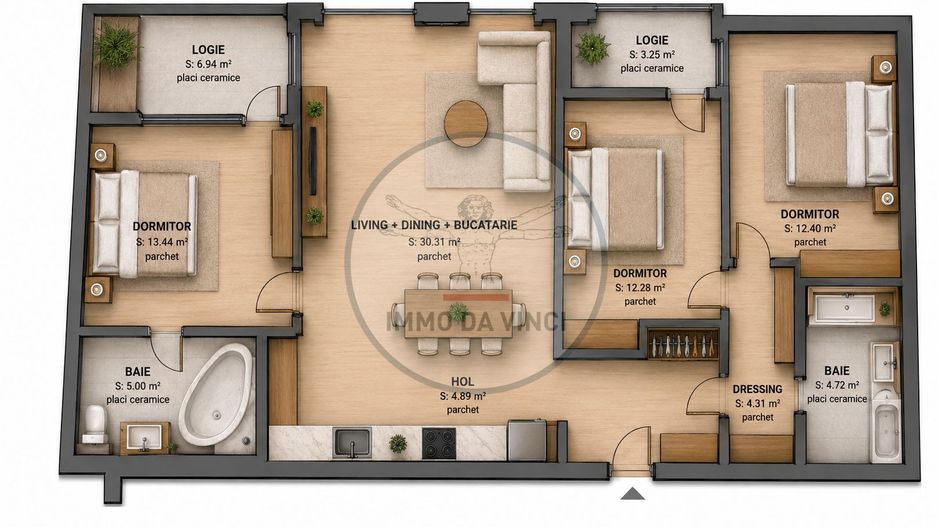 Apartamente cu 1-2-3-4 camere, parcare | Bloc Nou Traian Vuia Pod IRA - Poză 8