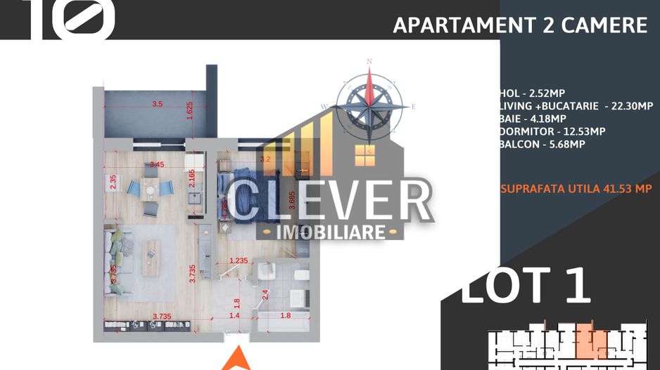 Titan Sector 3 Apartament 2 camere Tip Studio Comision 0 - Poză 1