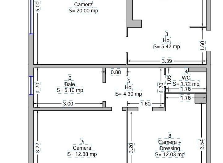 Apartament 3 camere, foarte spațios, et.2/8, zona Steaua, la cheie! - Schiță 12