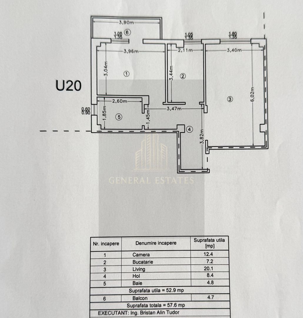 Vânzare apartament cu 2 camere, 53 m.p. - Gata de intrare. - Poză 20