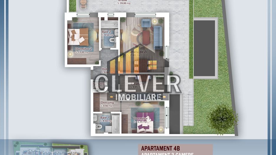 Theodor Pallady Apartament 3 camere cu Dressing si Gradina - Schiță 13
