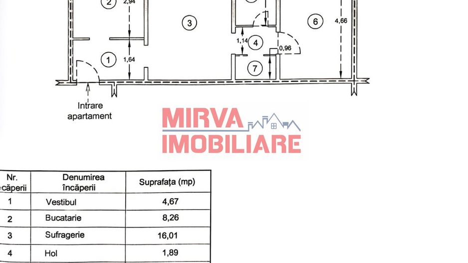 Apartament 2 camere, confort 1, zona Nord - Schiță 20