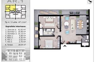 ULTIMELE 2 Penthouse-uri 87 mp  zona Torontalului !!! COMISON 0 - Poză 2