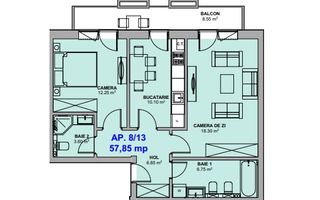 Apartament 2 camere,  Prelungirea Doamna Stanca - Schiță 5