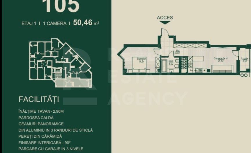 Vânzare, apartament 1 cameră, complexul SEVEN Park - Ialoveni - Poză 8