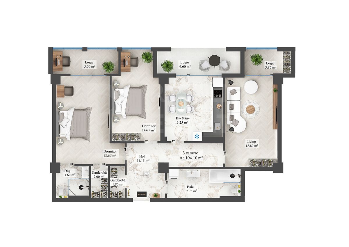 Vânzare apartament- 3 camere 104 mp, str. N. Zelinski, Botanica - Poză 6