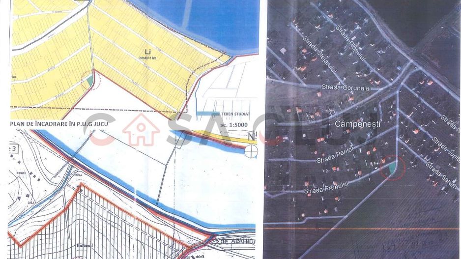 Teren cu autorizatie casa individuala, 600mp teren, Campenesti ! - Schiță 4