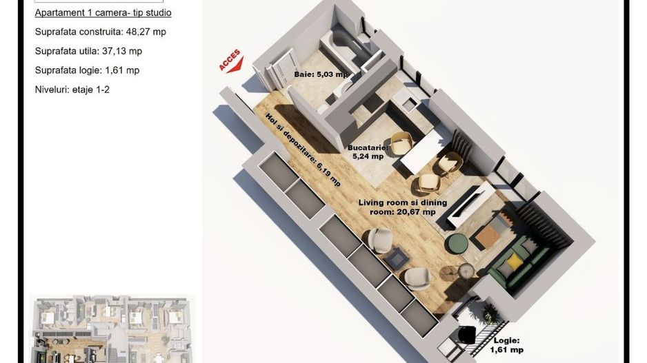 Aprtament Studio Kamsas Baba Novac - Poză 2