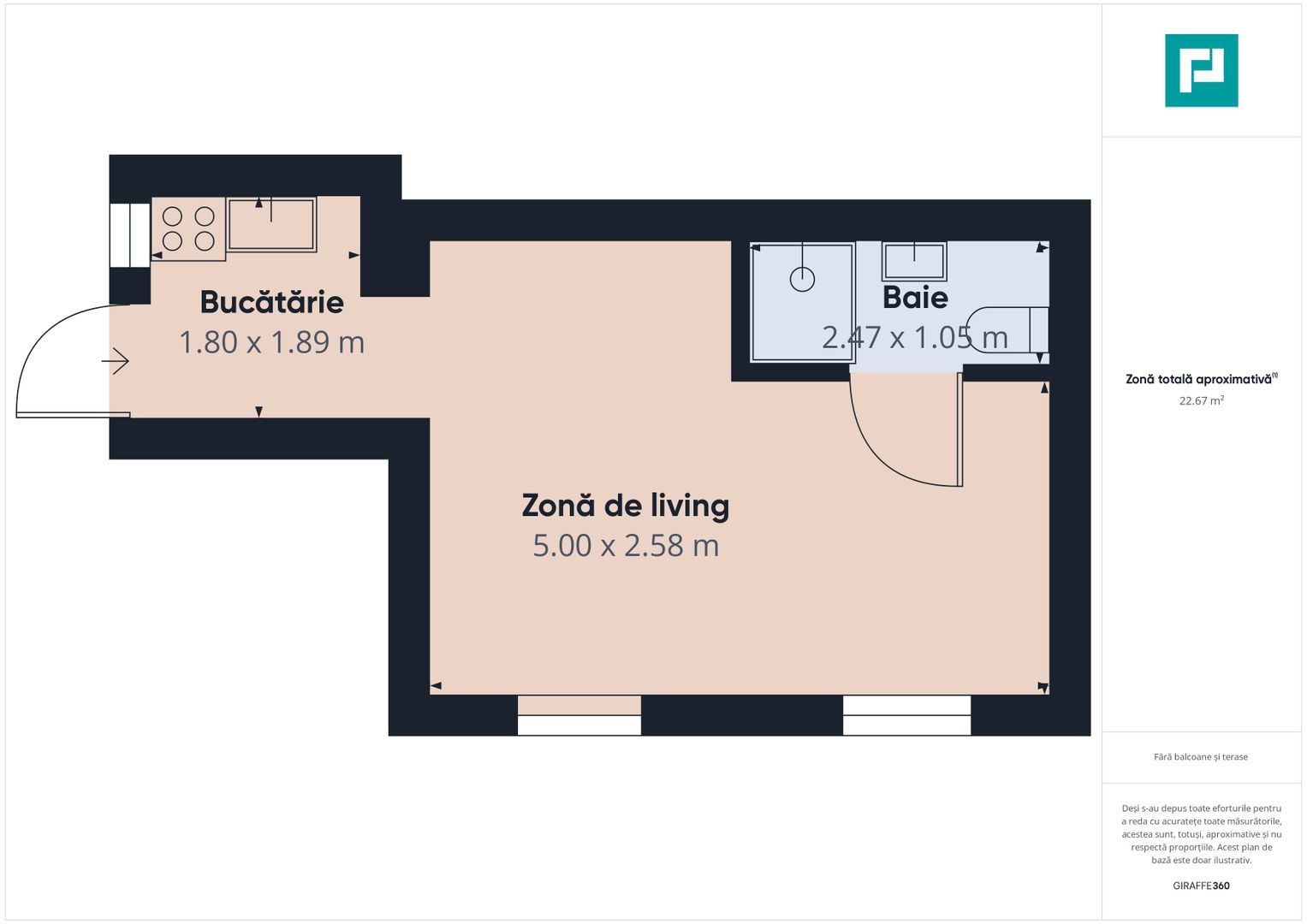 Apartament cu o cameră in zonă Centrală - Poză 12