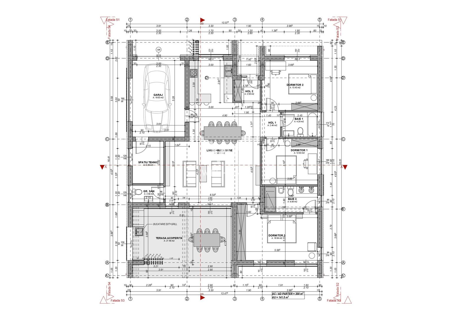Casă individuală pe un singur nivel – 4 camere – Șura Mică - Schiță 2