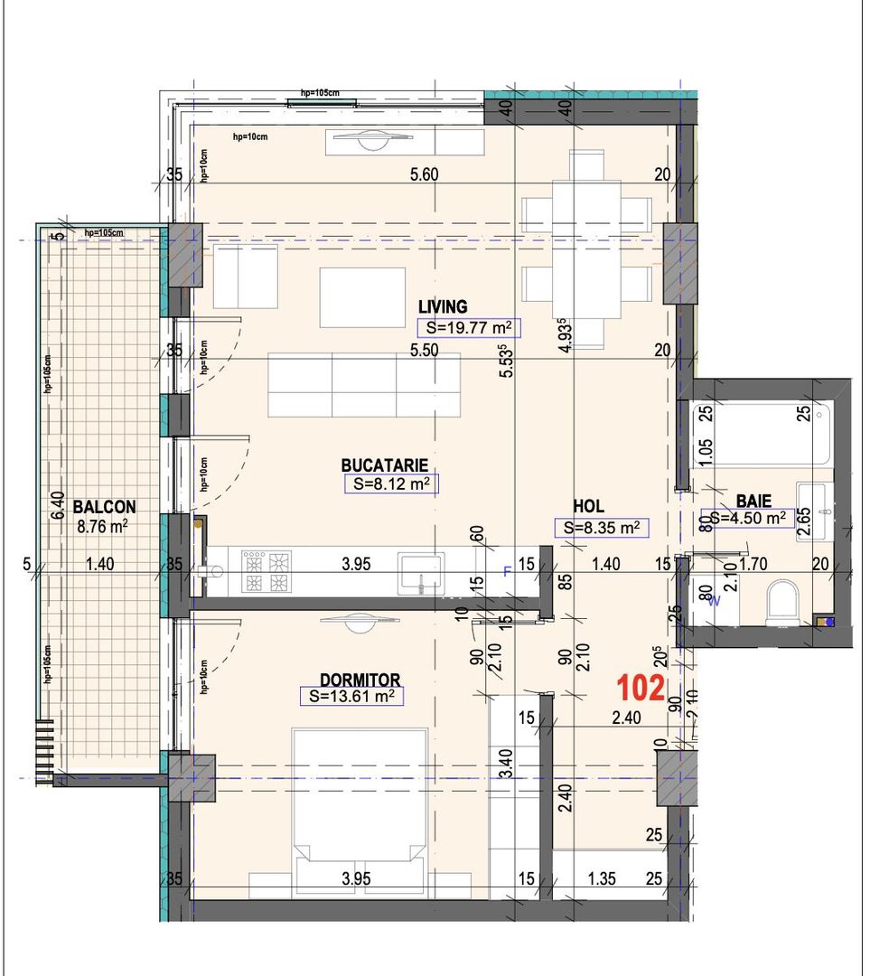 Faleza Nord - Vânzare apartament cu 2 camere, etaj 1. - Poză 1