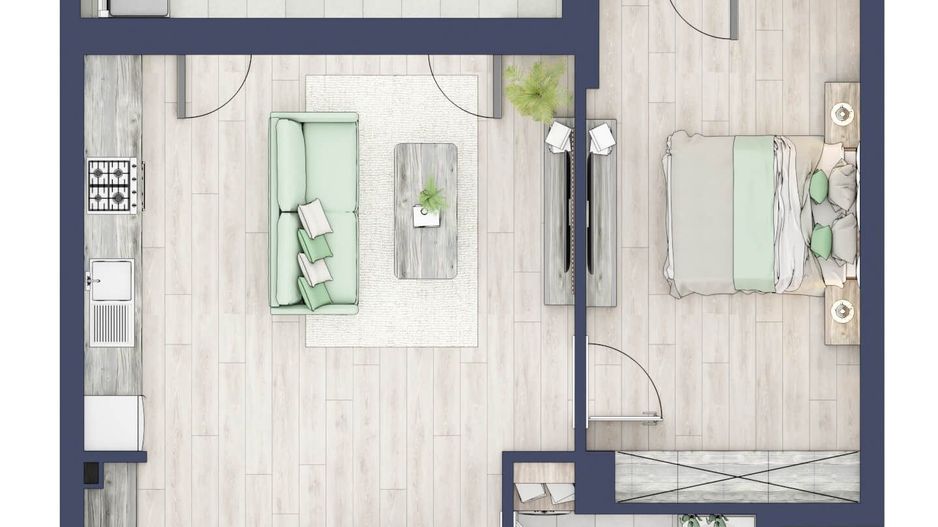 Chirie apartament 2 camere in bloc Nou, Sibiu - Schiță 10