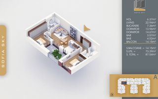 3 camere incalzire pardoseala   langa Metrou Nicolae Teclu - Schiță 6