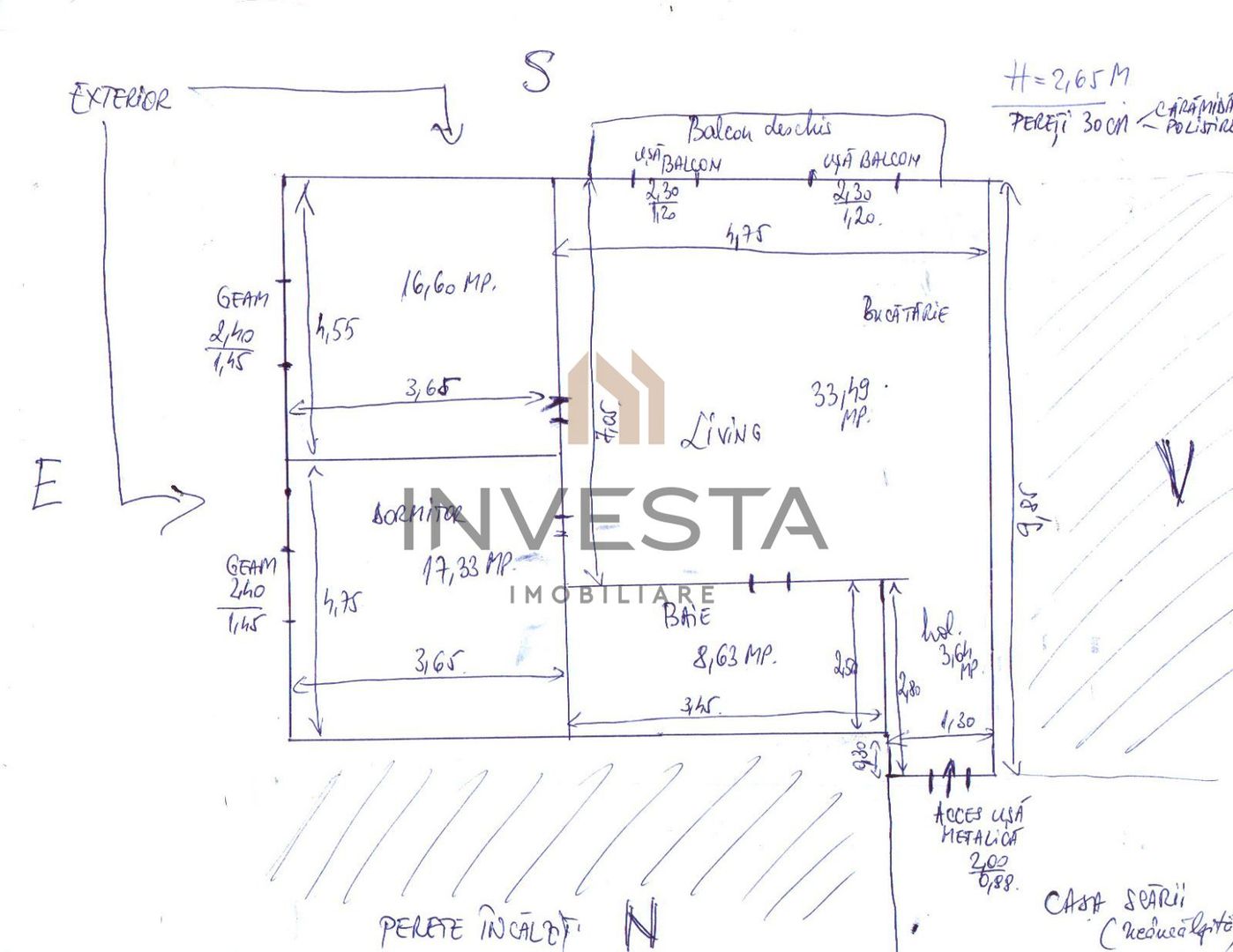 Oportunitate de investitie Buna Ziua! 3 Camere la 2600 euro/mp! - Schiță 9