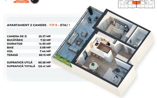 ALEXANDRIEI 152 | APARTAMENT CU TERASA 60 MP | 2 CAMERE - Schiță 24