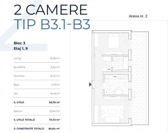Apartament 2 camere terasa superbă Barbu Vacarescu | Prima Vista - Poză 11