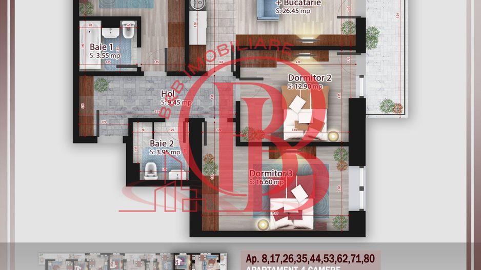 Apartament 4 camere compact  Titan Pallady Metrou Nicolae Teclu - Schiță 2