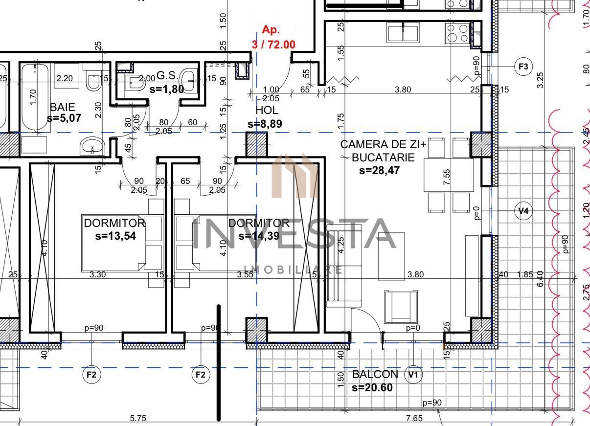 Apartament 3 camere constructie premium! Cu extras de carte funciara! - Poză 3