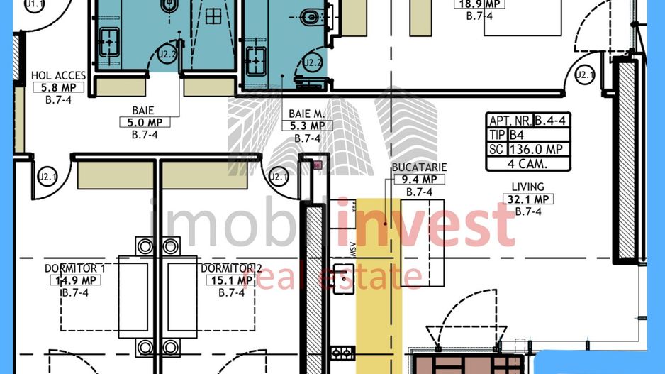 Apartament cu 4 camere de vanzare in Herastrau - Schiță 9