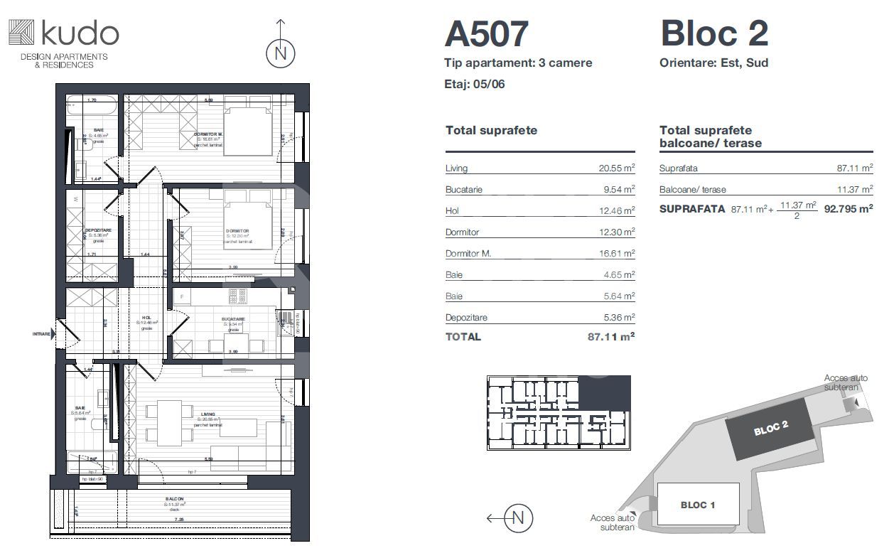 Apartament cu 3 camere Complex Kudo by Kasper Development - Schiță 15