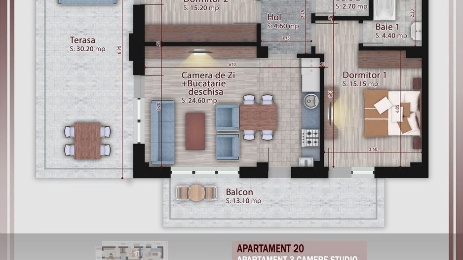 3 camere -proiect nou- Metrou Nicolae Teclu - Schiță 10