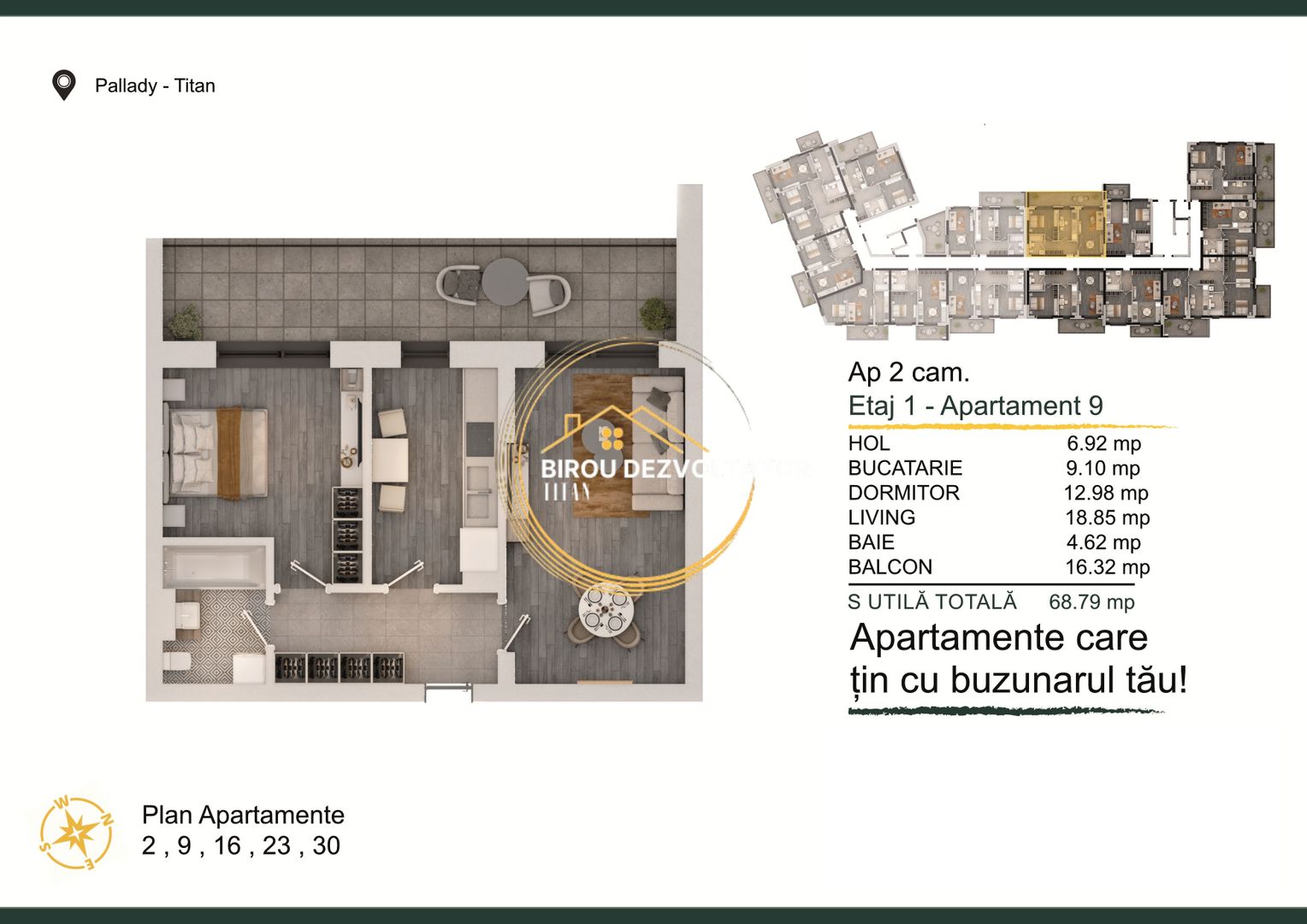 Decomandat bucatarie inchisa parcare bonus Pallady Premium Boutique - Poză 9