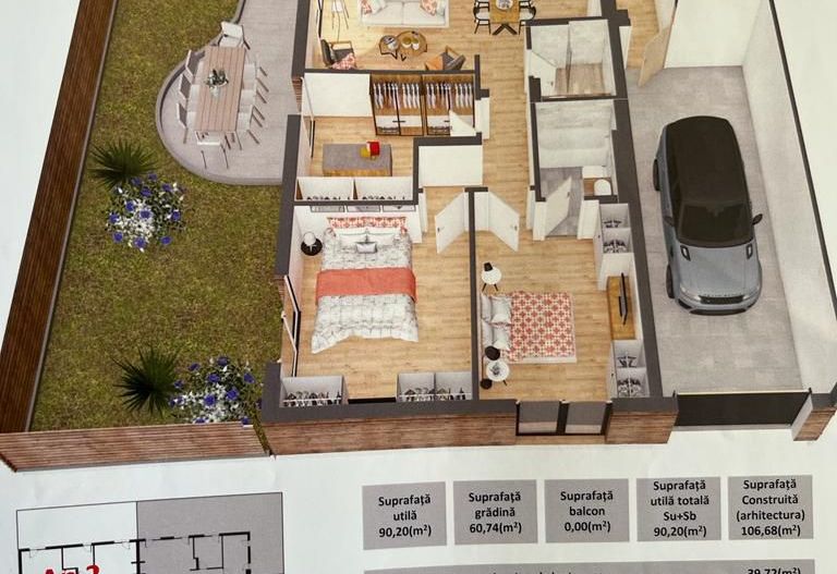 Apartament  4 camere cu gradina  Ared City  R35 - Poză 20