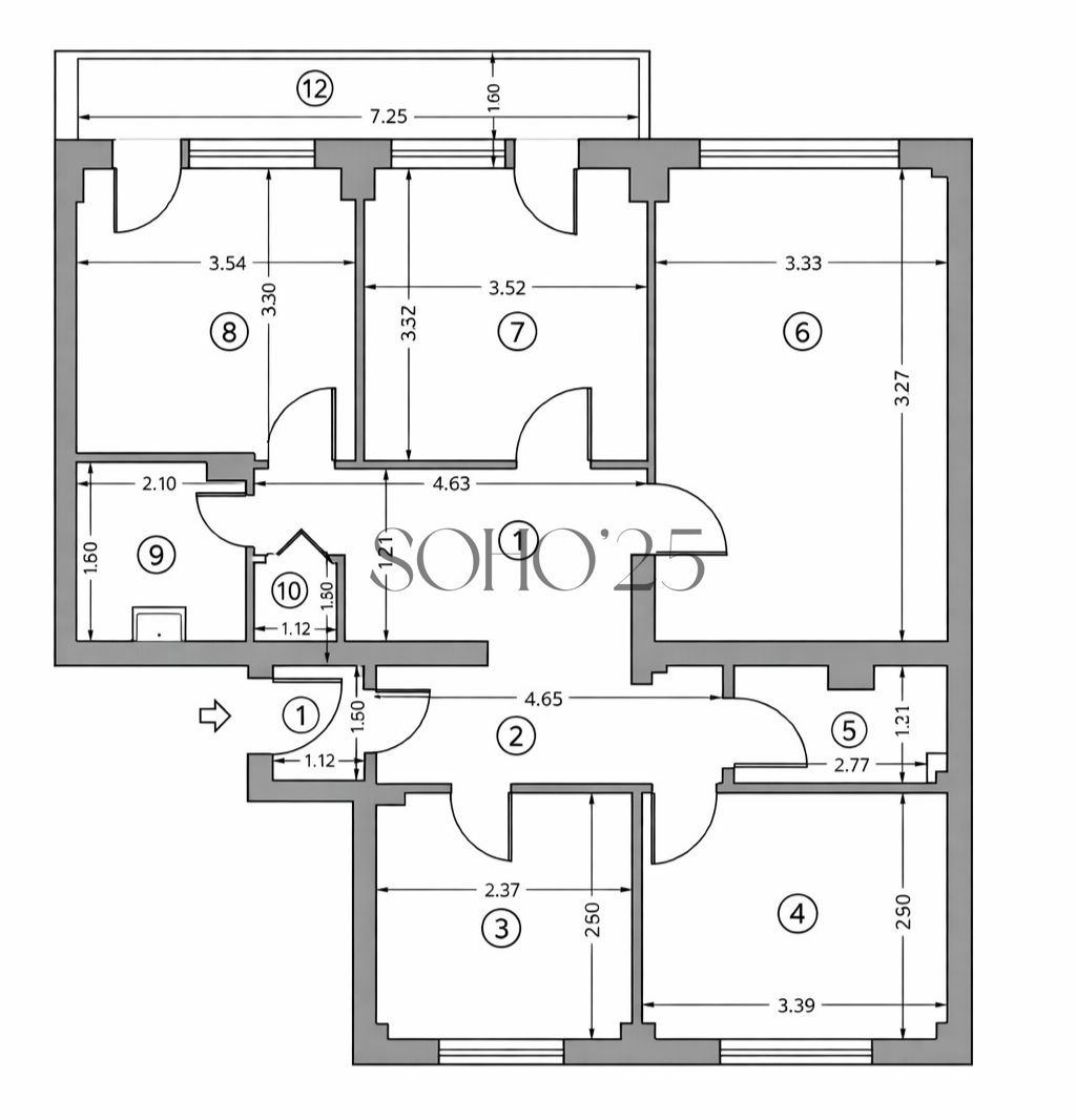 Apartament 4 camere | Pitar Moș – Grădina Icoanei | 95 mp | Renovat - Schiță 8