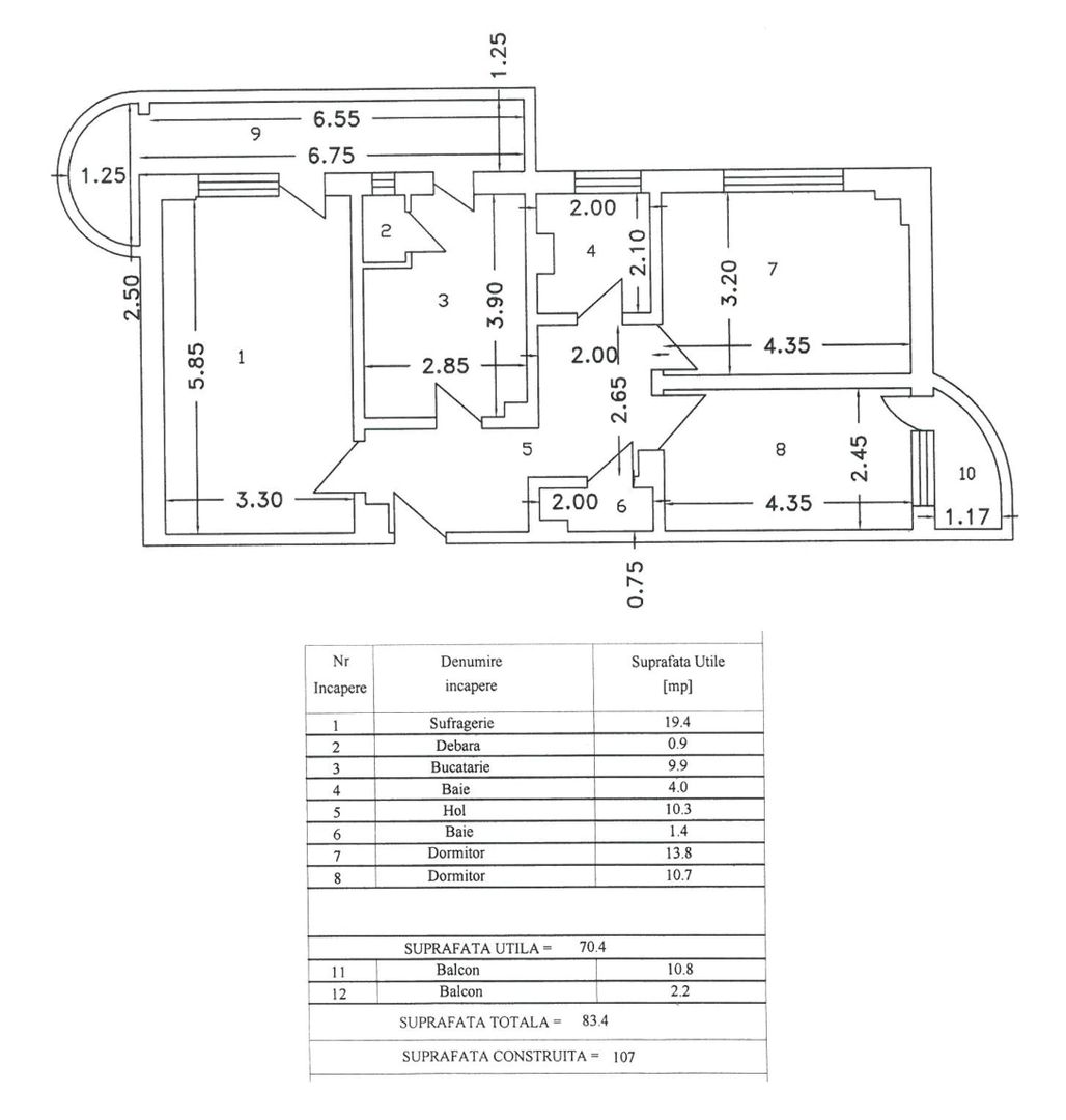 Apartament 3 camere, etaj 7, decomandat, zona TRAIAN - BCR; - Poză 9