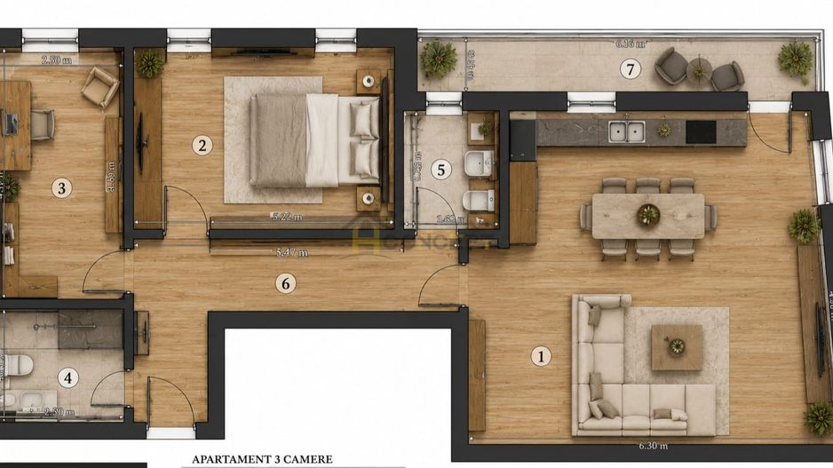 Apartament cu 3 camere, Zona de Nord, langa lacul Saulei - Poză 2