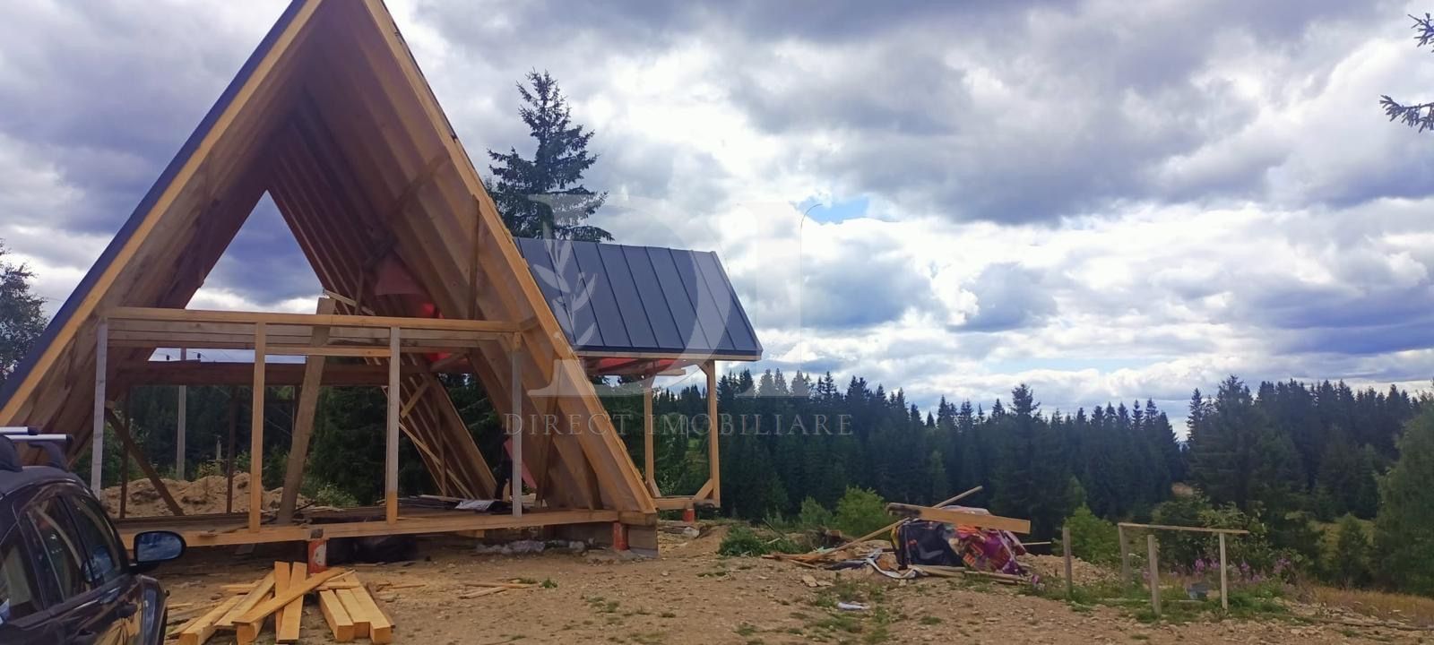 Cabana tip A frame si teren 1000 mp de vanzare / Marisel . Cluj - Poză 3