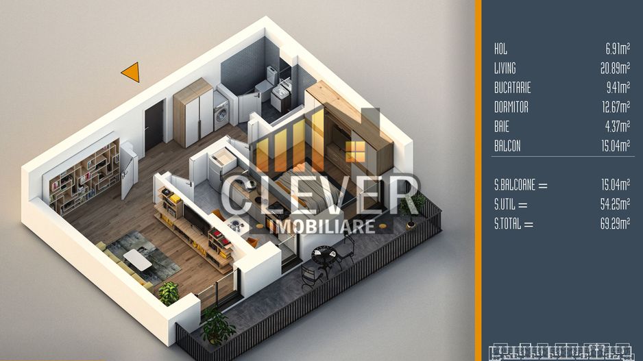 Apartament 2 camere Suprafata Generoasa si Terasa Pallady - Poză 3