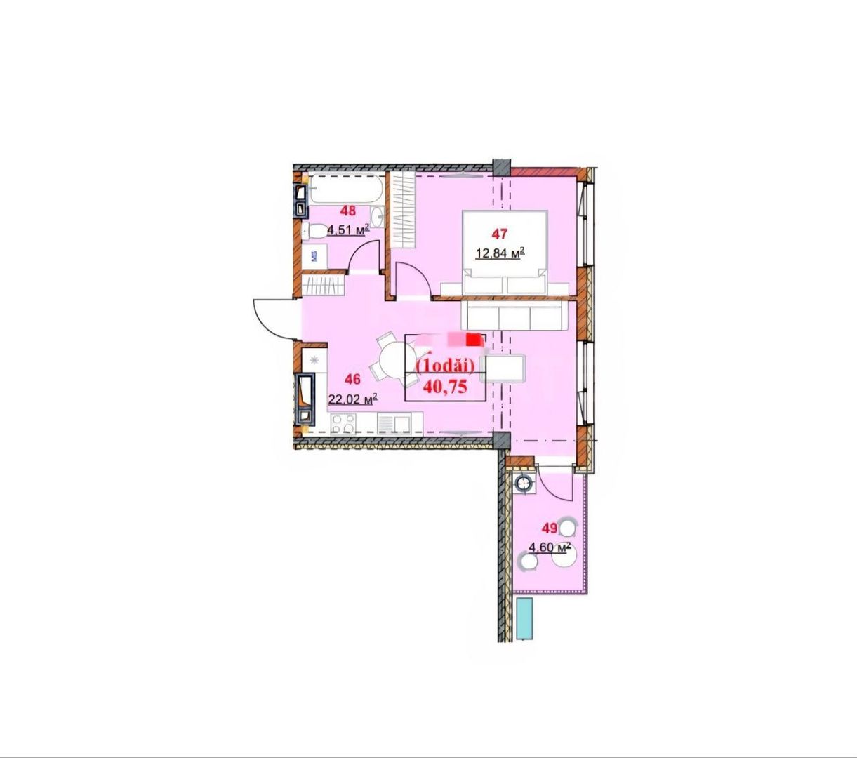 Vânzare, apartament, 1 cameră, strada Grenoble, Botanica. - Poză 4