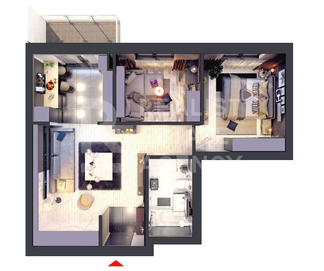 Apartament cu 2 camere + birou, mobilat, parcare și TVA inclus în preț - Poză 21