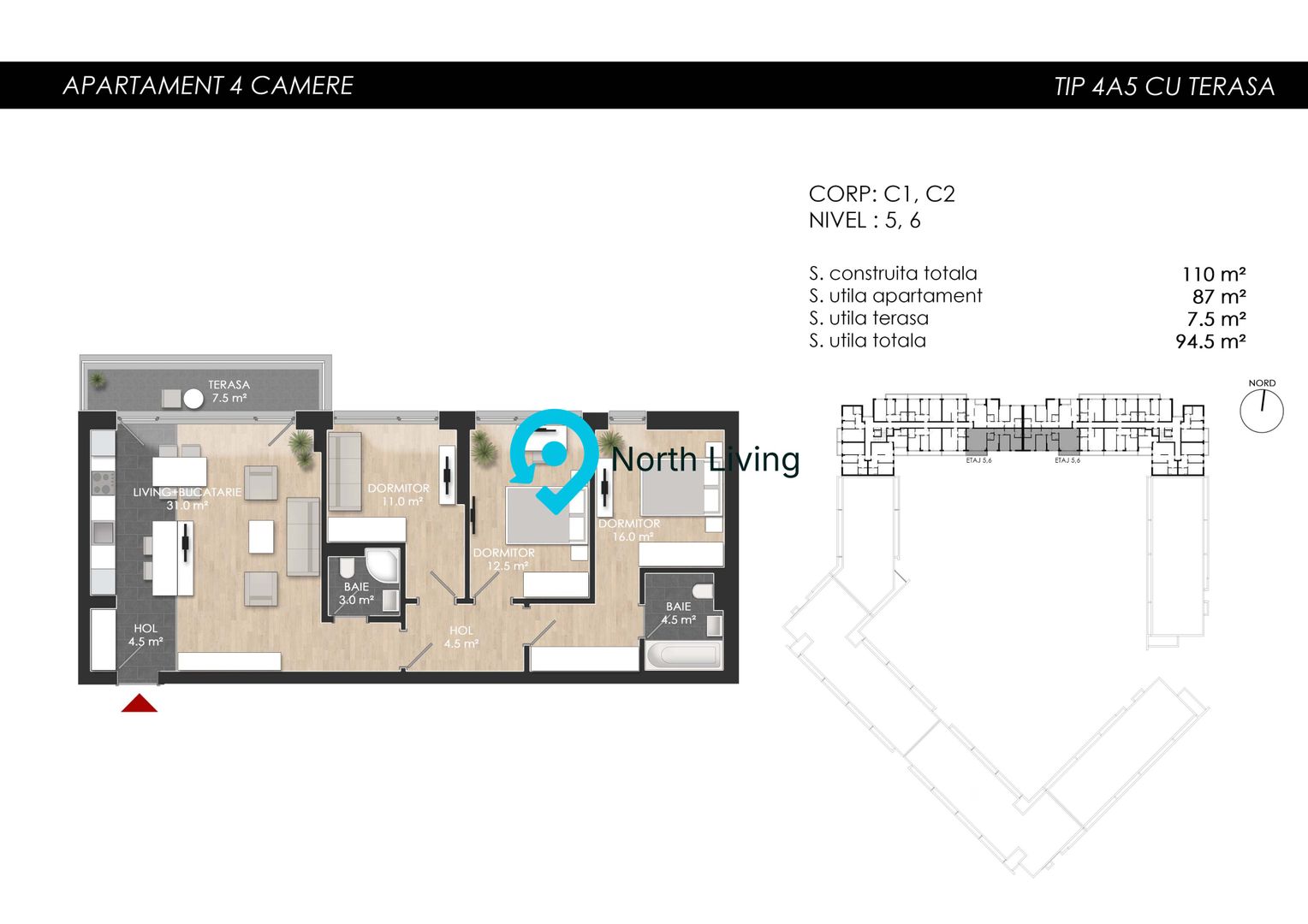 Apartament 4 camere | Ansamblu Rezidential - Bucurestii Noi - Poză 15