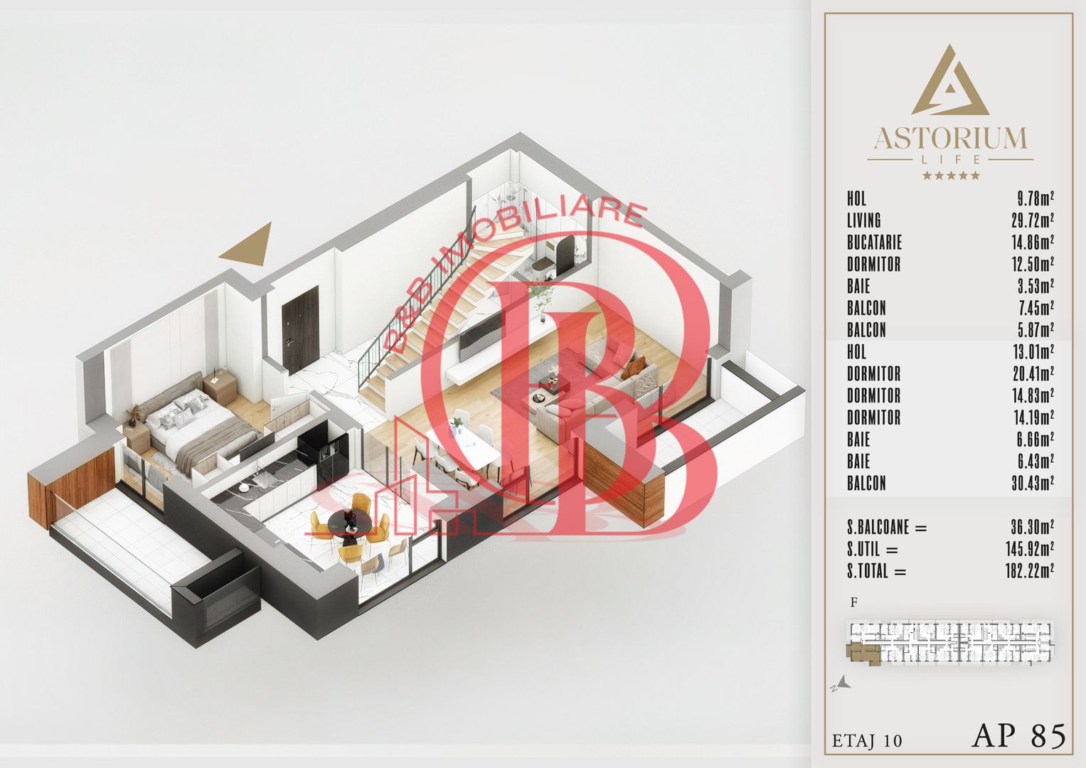 4 camere Duplex  Proiect Premium Titan Pallady - Poză 8