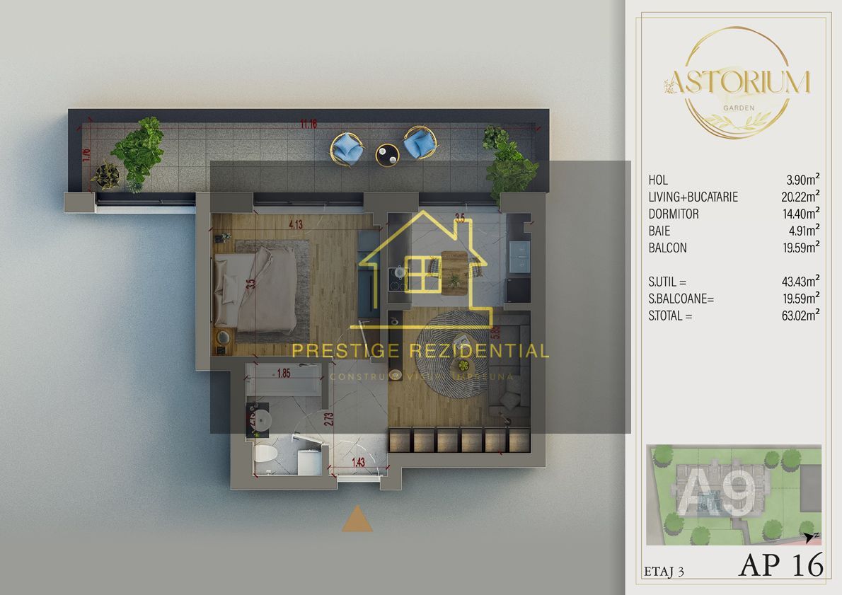 Ap 2 Camere Complex Premium,Piscina,Pista Atletism,Titan-Auchan - Schiță 5