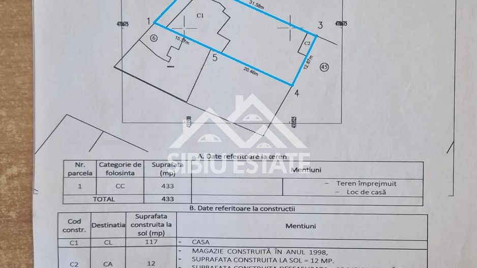 Oportunitate Investiție: Casă cu Teren 450 mp – Zona Terezian, Sibiu - Schiță 1
