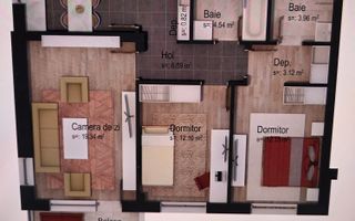 Apartament 3 camere decomandat Casa Nobel, vedere panoramică, mobilat/utilat - Poză 10