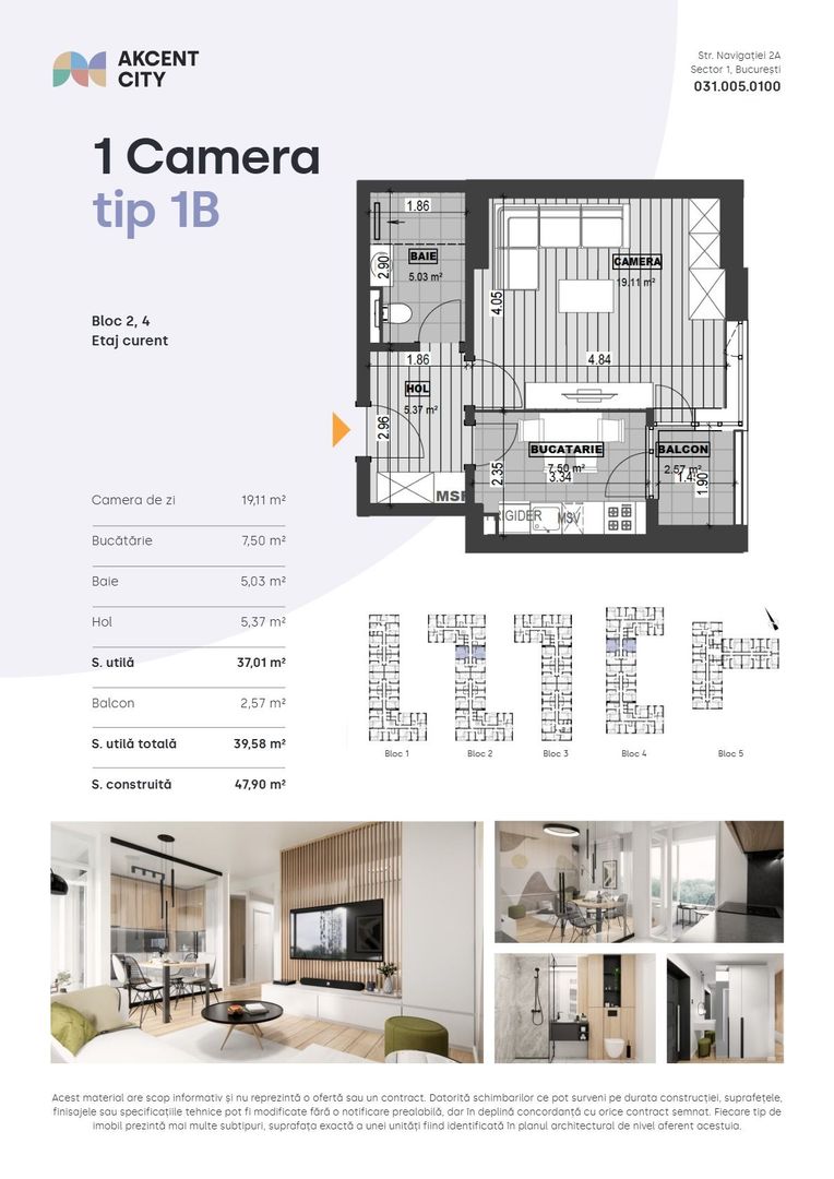 Garsoniera Noua Akcent City Metrou Jiului - Poză 7